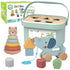 3in1 Toy Box - Sorting Blocks, Stackable Pyramid and Elephant On Wheels
