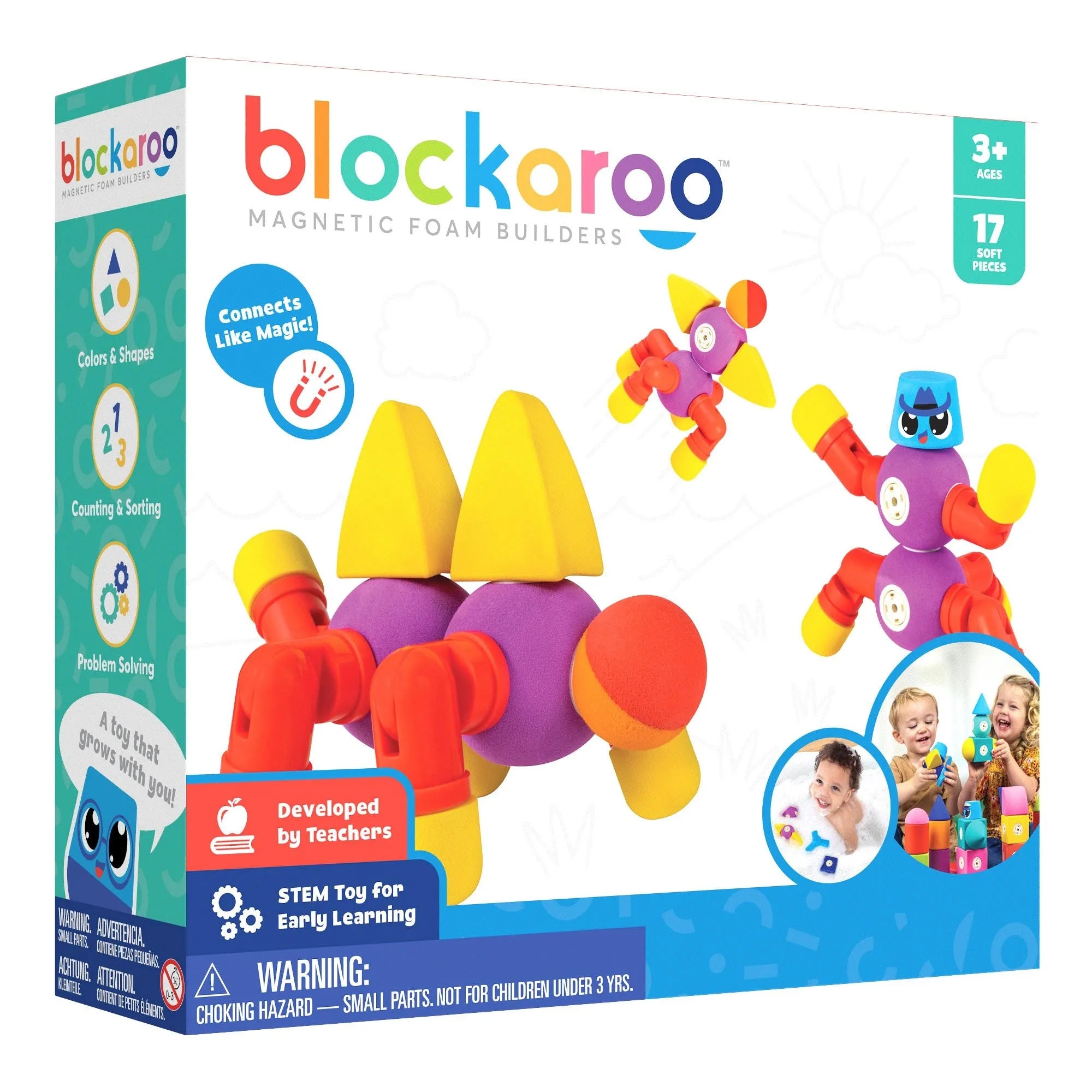 Blockaroo magnetinių kaladėlių rinkinys „Critter“, 17 dalių