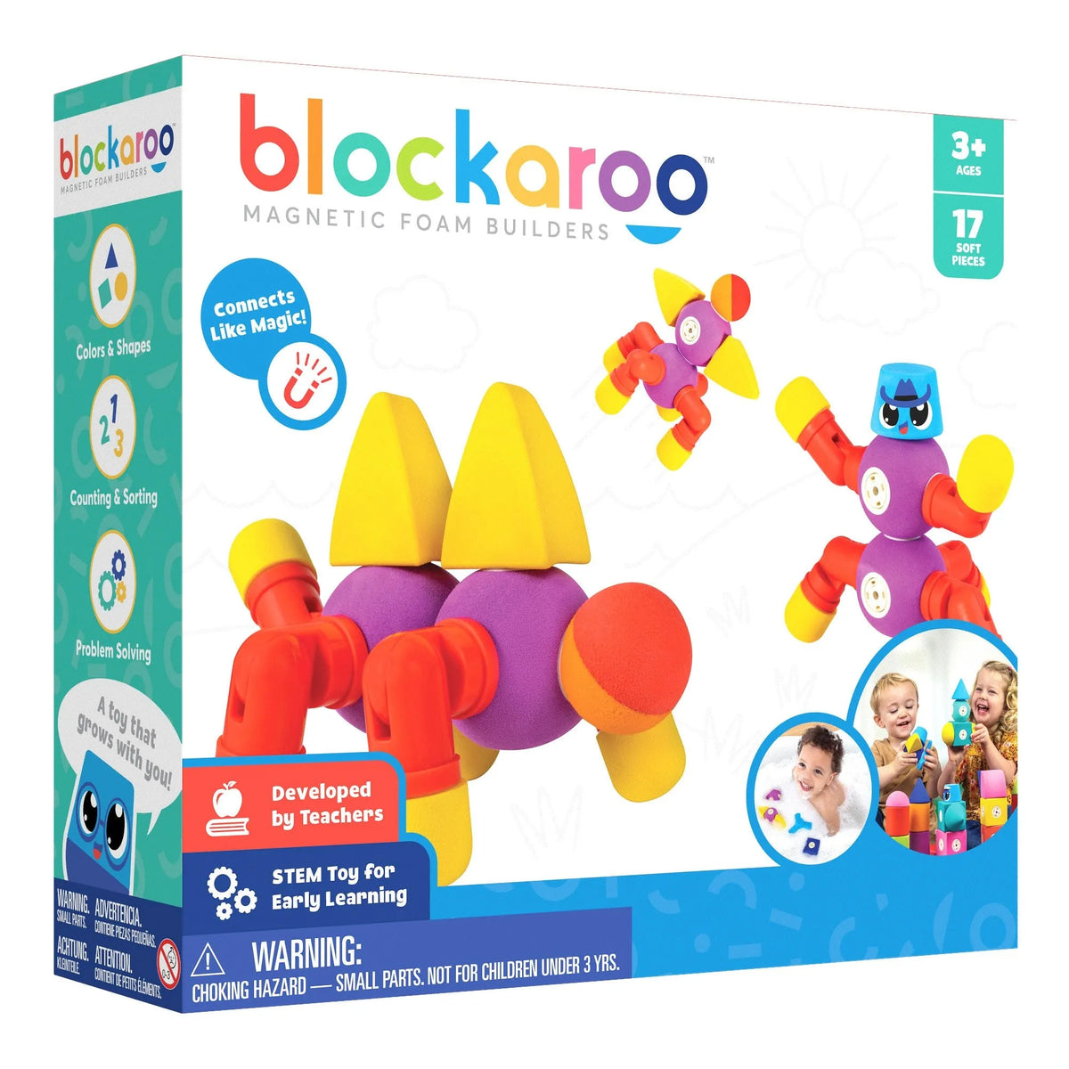 Blockaroo magnetinių kaladėlių rinkinys „Critter“, 17 dalių