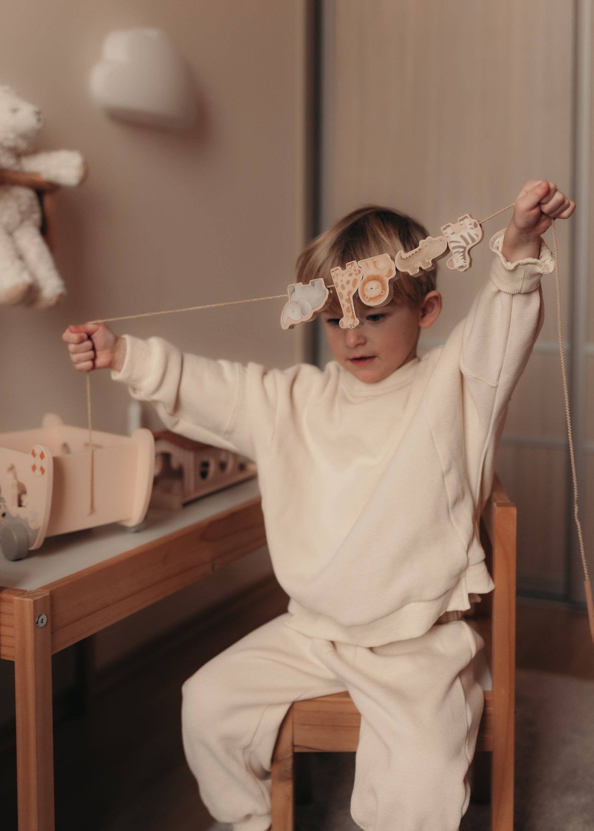 Montessori medinė Nojaus arka su gyvūnais
