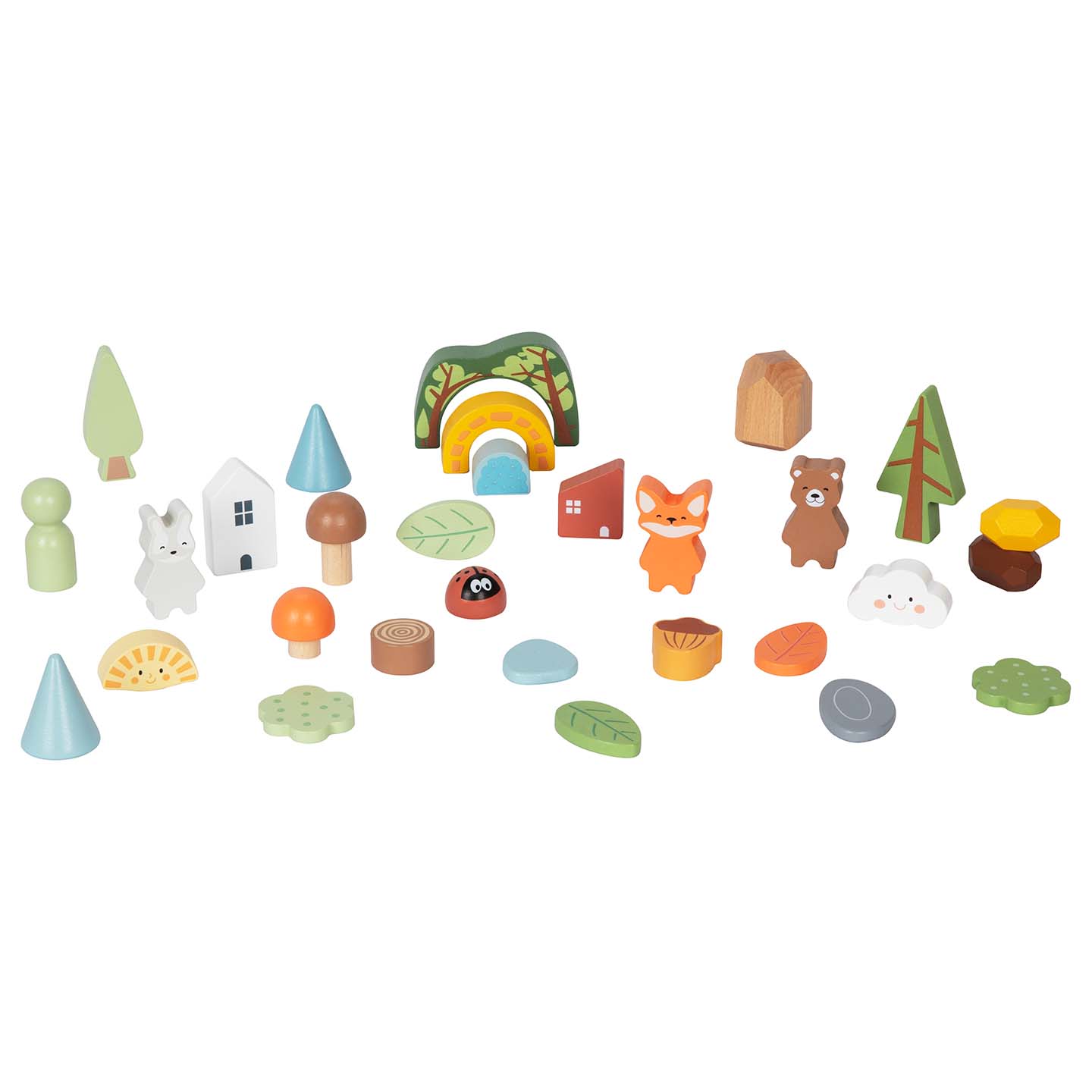 Montessori medinių figūrėlių rinkinys "Miškas"