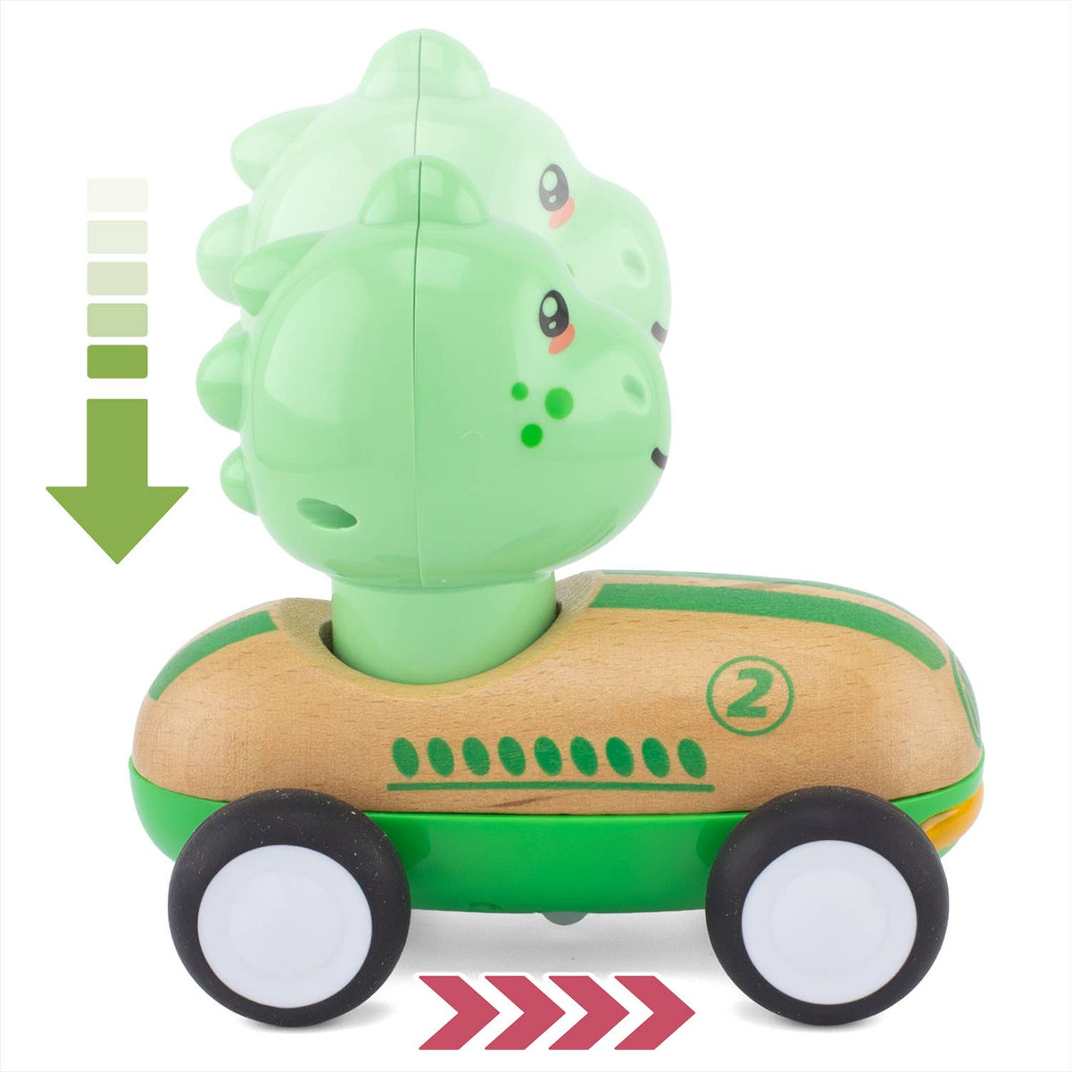 Medinis automobilis su dinozauru