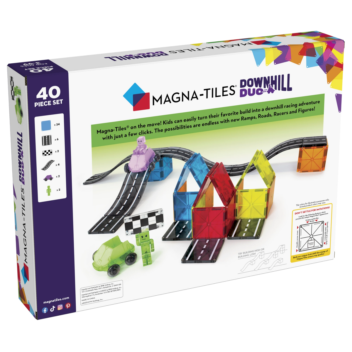 MAGNA-TILES „Downhill Duo“ magnetinis konstruktorius, 40 dalių
