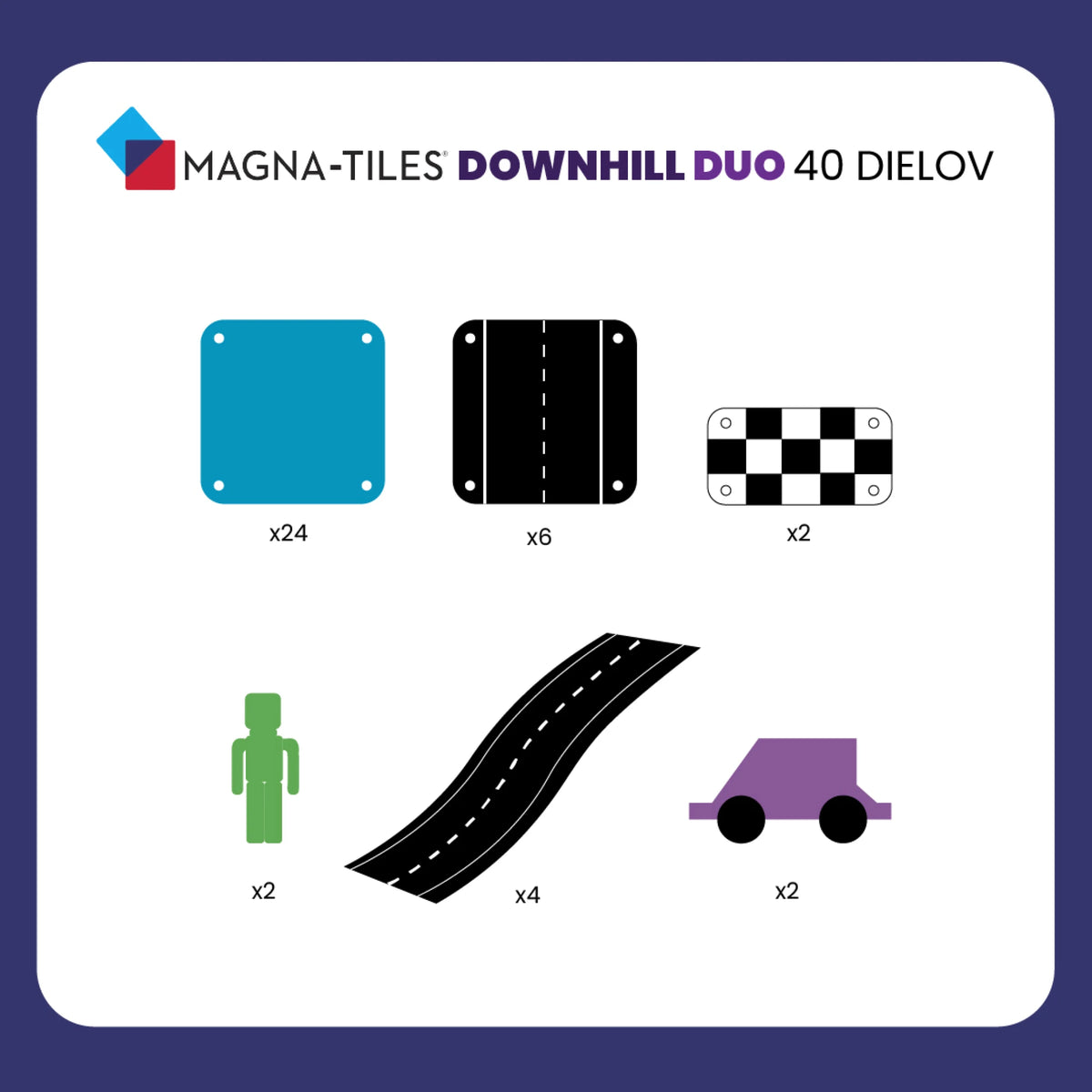 MAGNA-TILES „Downhill Duo“ magnetinis konstruktorius, 40 dalių