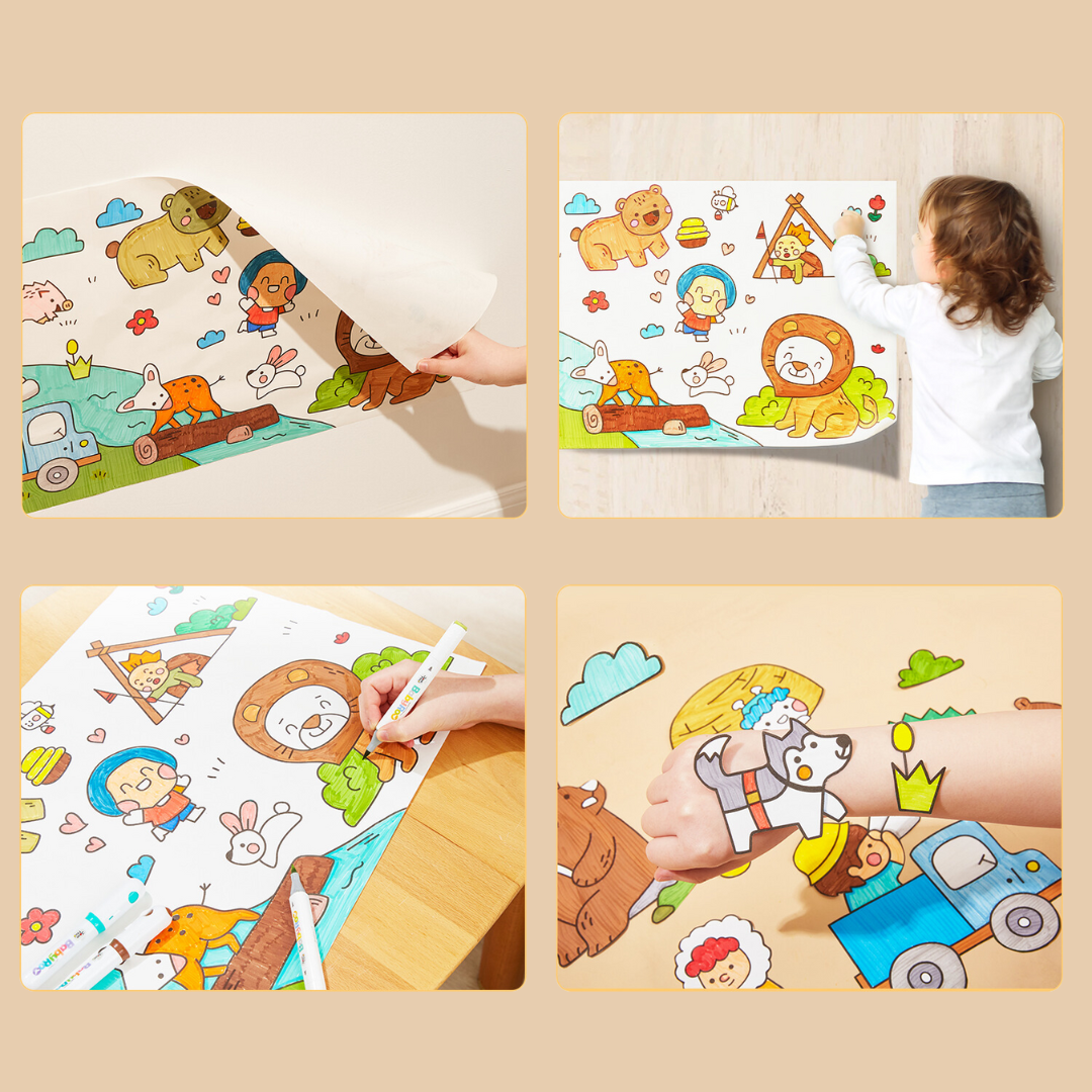 Lipnūs spalvinimo lapai "Animals", 3m
