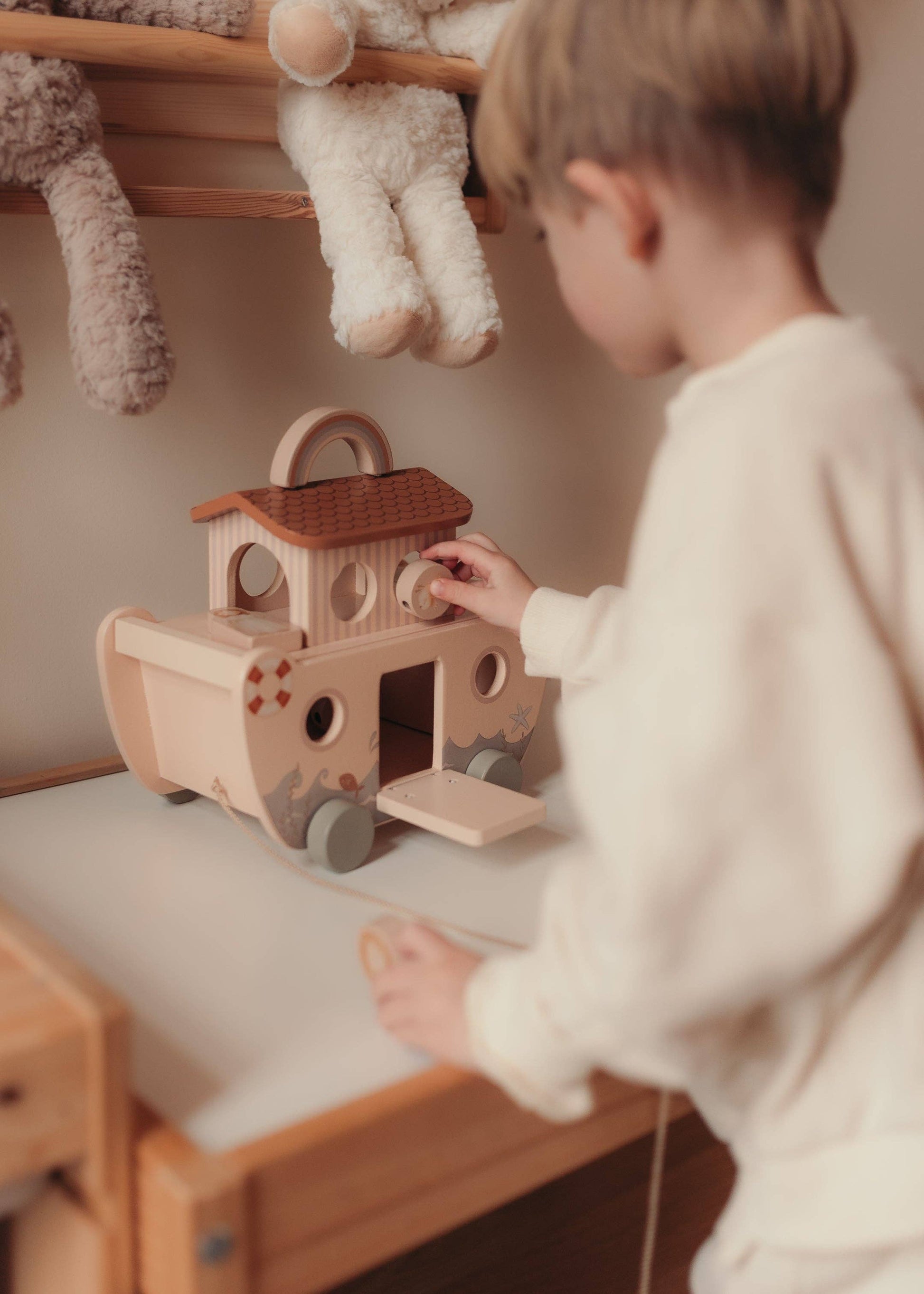 Montessori medinė Nojaus arka su gyvūnais