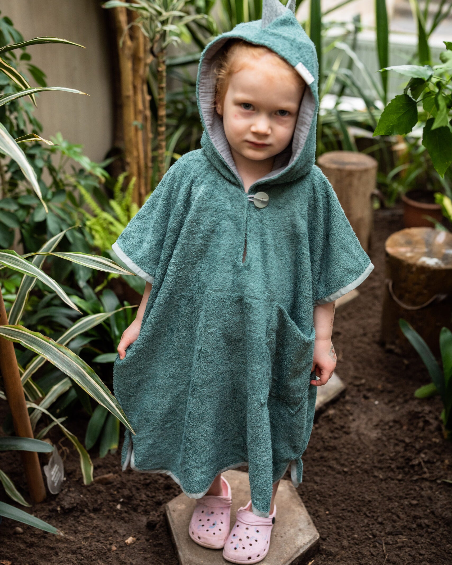 Short-Sleeve Poncho DINOSAUR - For TODDLERS