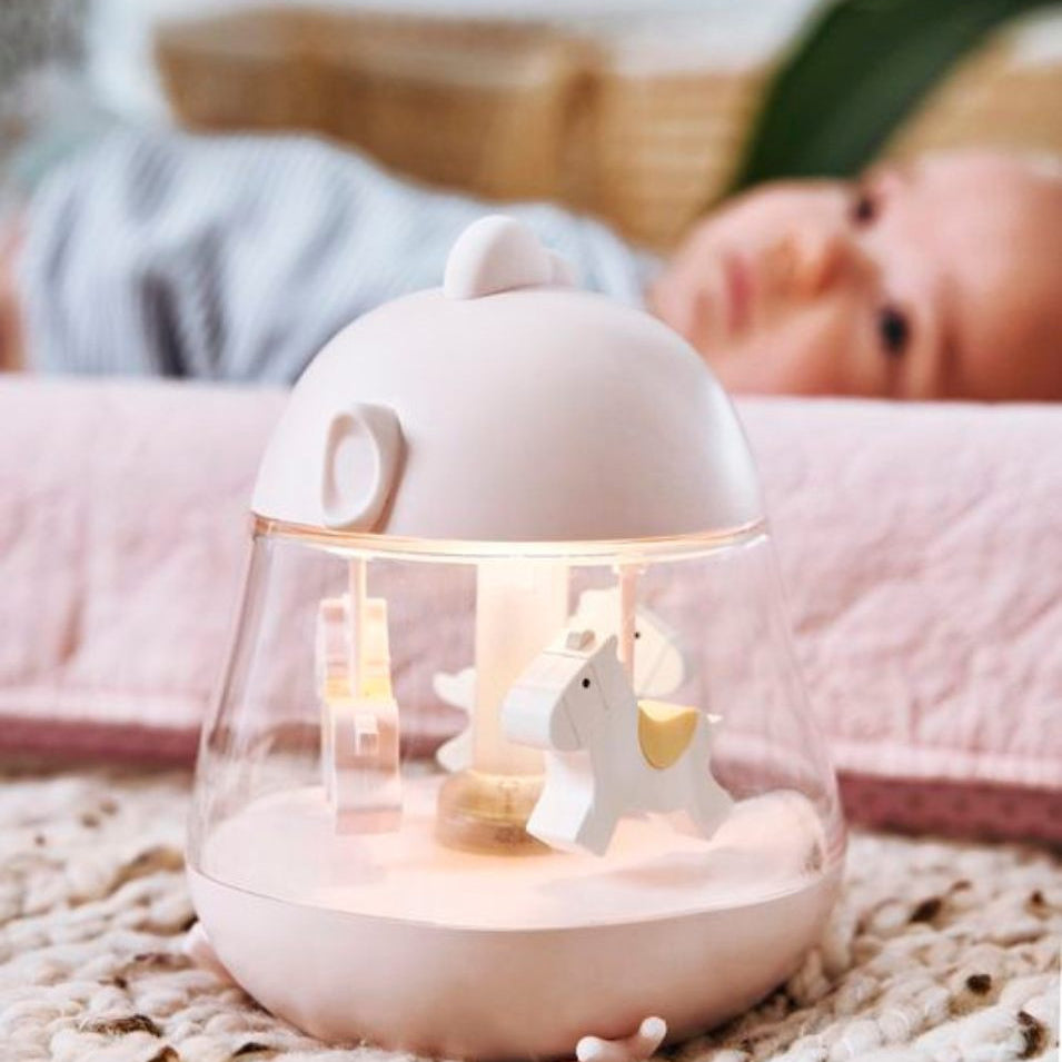 Lamp with Carousel and Music - Pink