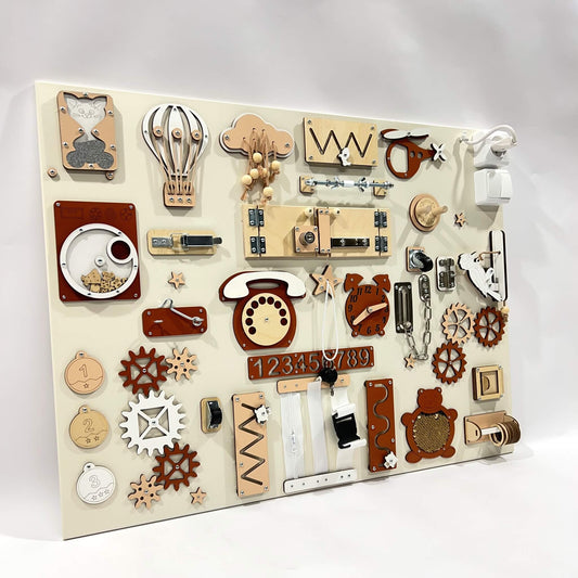 Extra large Montessori busy board with activities (60×80 cm)