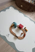 Kids Mealtime Floor Mat, Non-Slip & Waterproof - Blue Frame