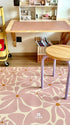 Kids Mealtime Floor Mat, Non-Slip & Waterproof - Daisy Pink
