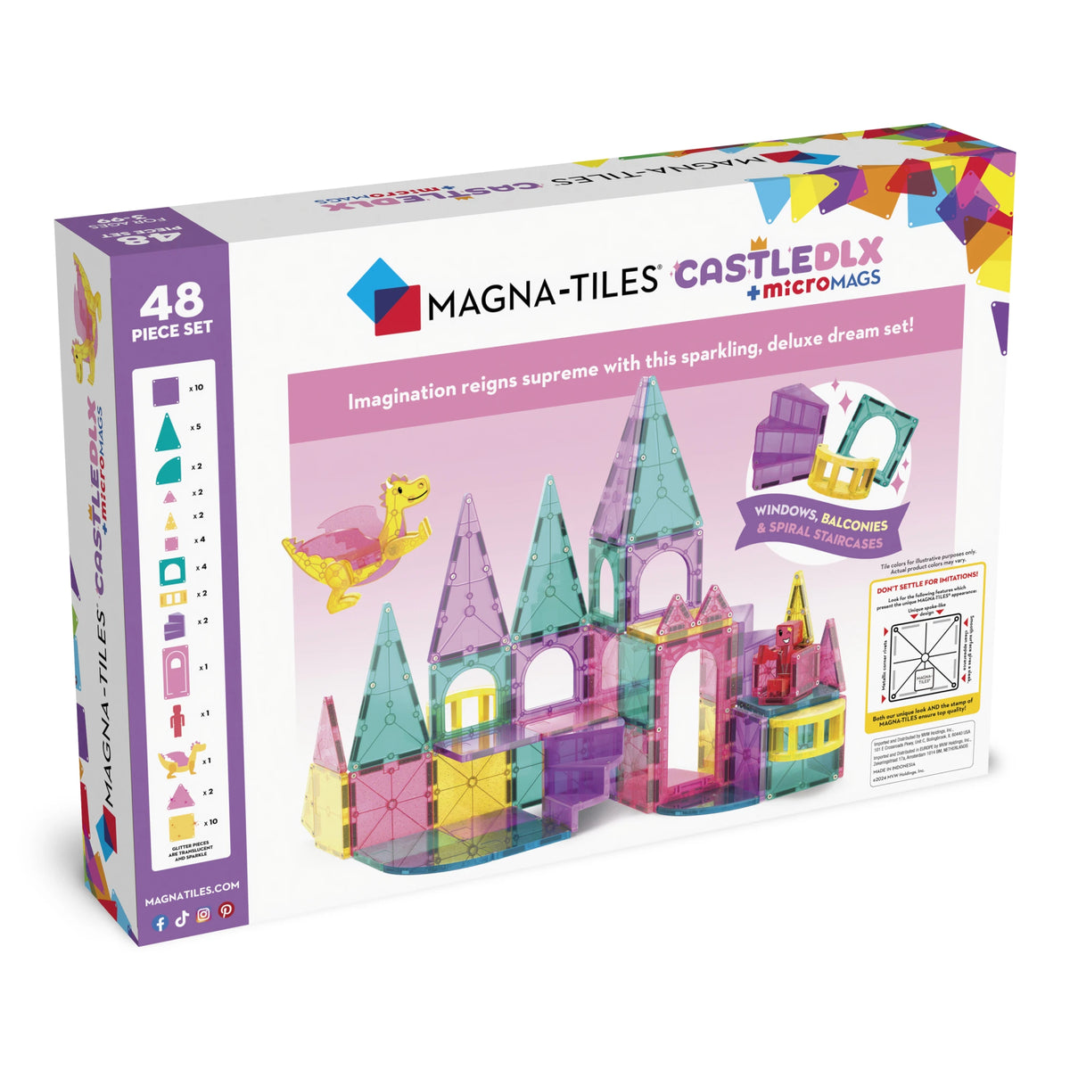 MAGNA-TILES „Castle DLX“ magnetinis konstruktorius, 48 dalys
