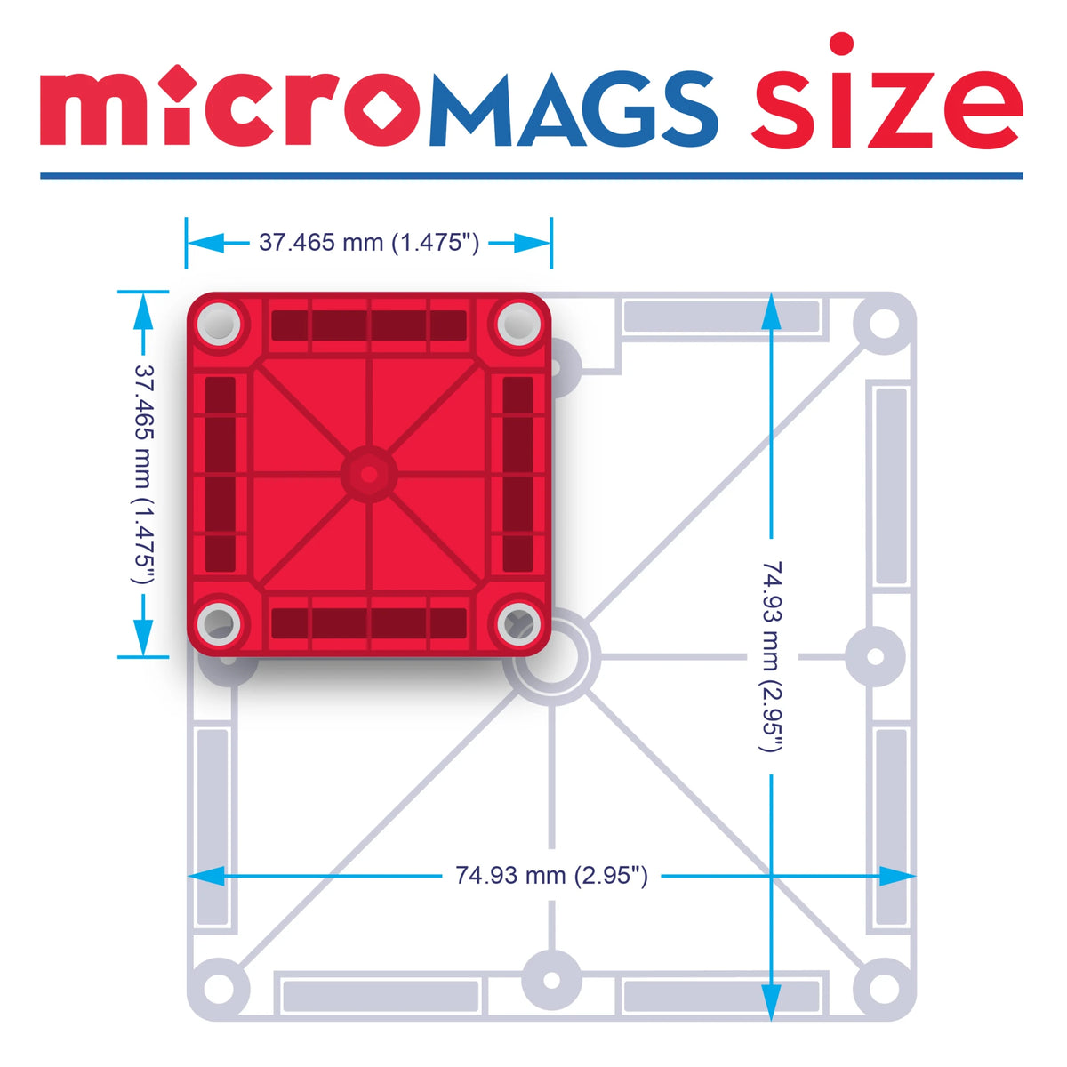 MAGNA-TILES „microMAGS“ kelioninis magnetinis konstruktorius, 26 dalys