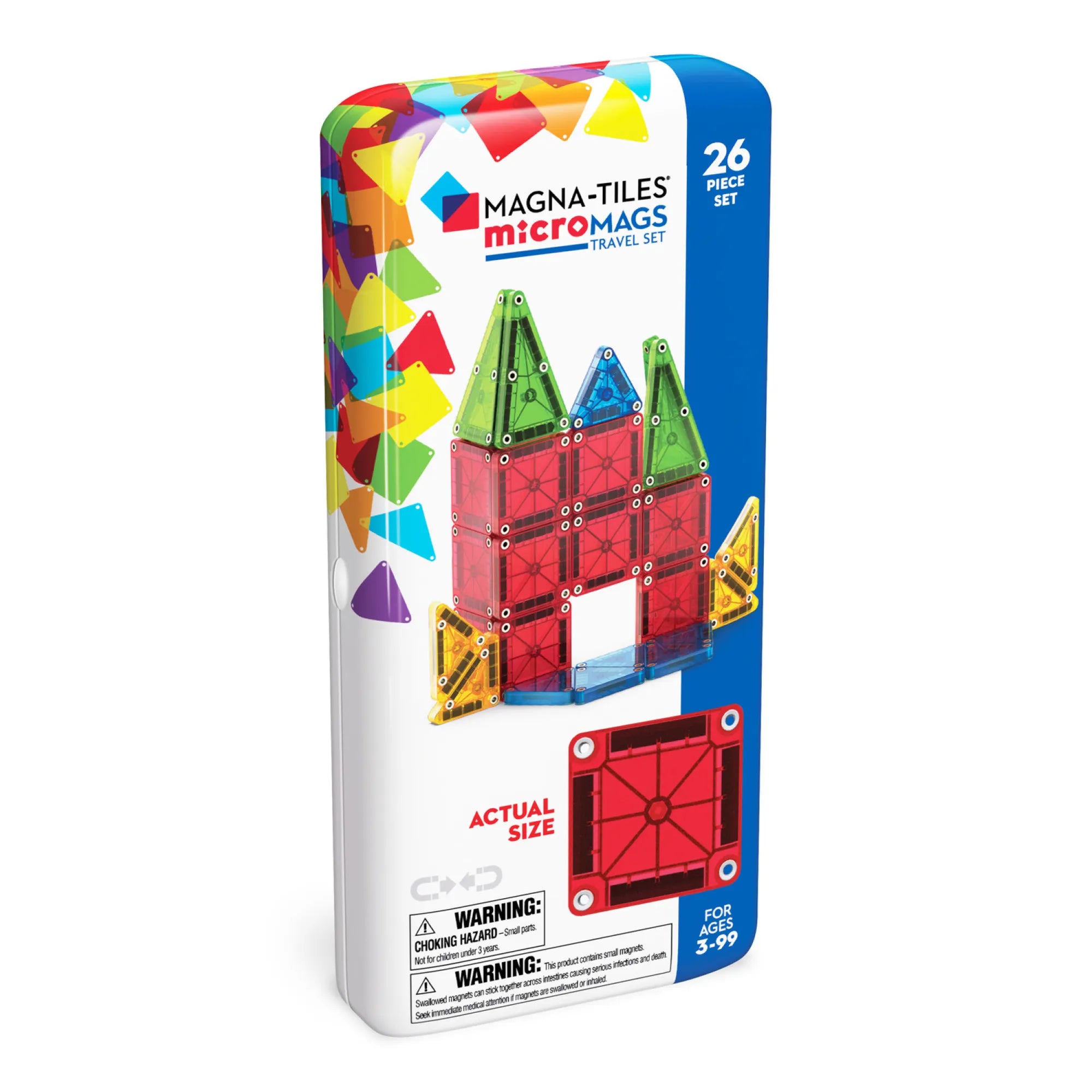 MAGNA-TILES „microMAGS“ kelioninis magnetinis konstruktorius, 26 dalys