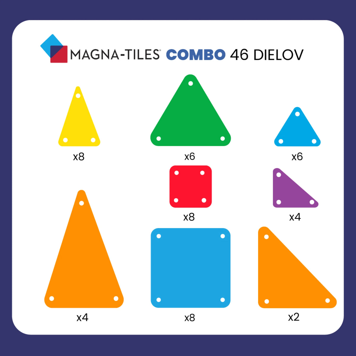 MAGNA-TILES „Combo“ magnetinis konstruktorius, 46 dalys