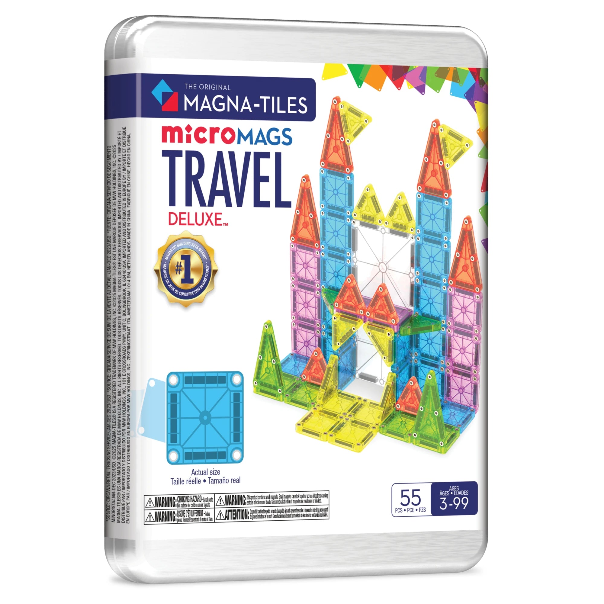 MAGNA-TILES „Travel Set Deluxe“ kelioninis magnetinis konstruktorius, 55 dalys
