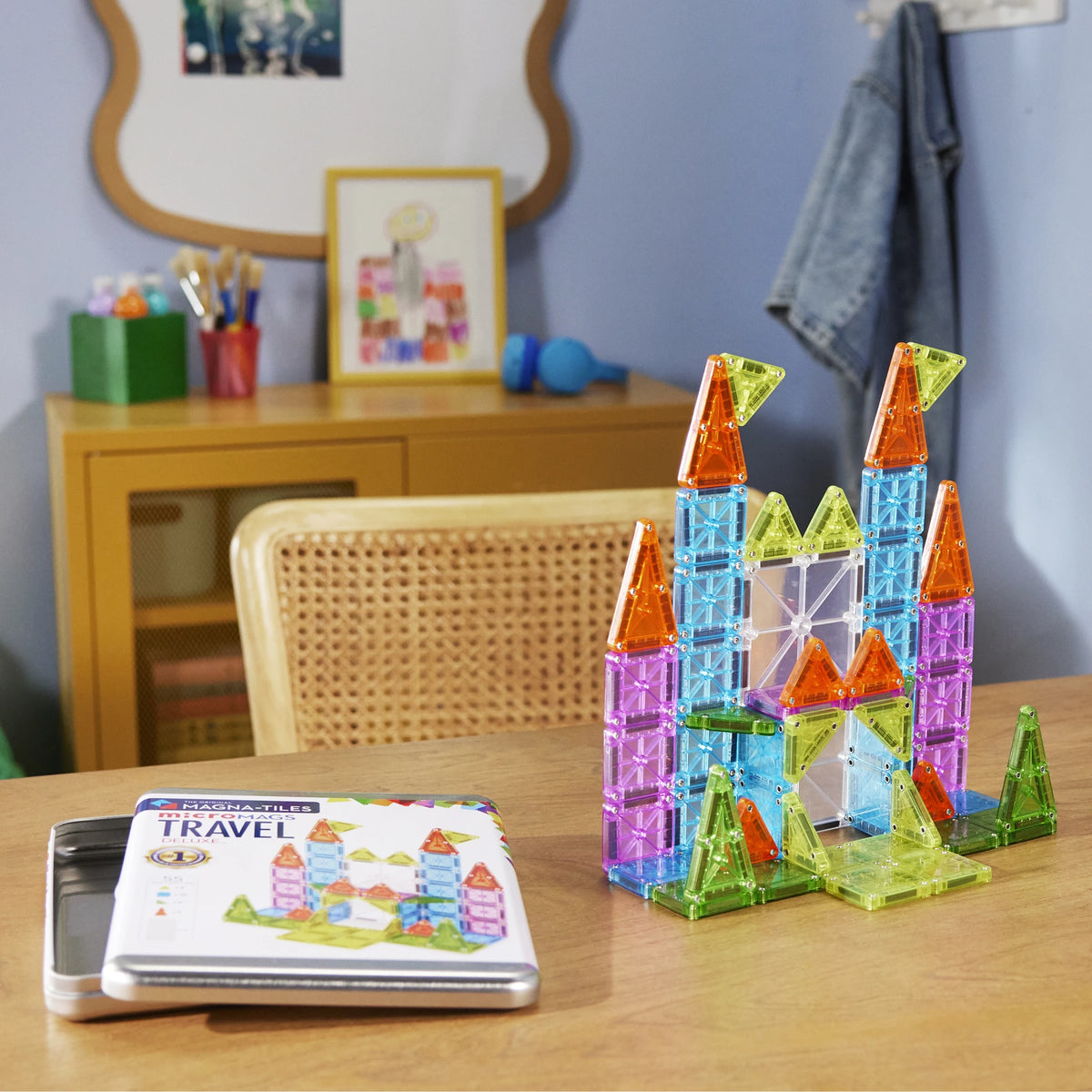 MAGNA-TILES „Travel Set Deluxe“ kelioninis magnetinis konstruktorius, 55 dalys