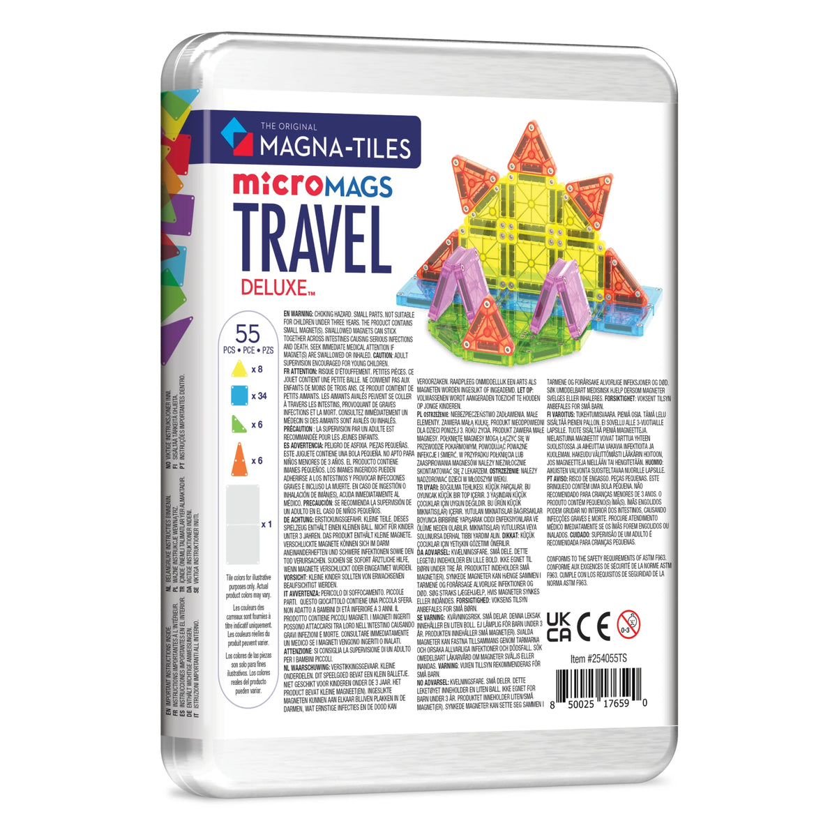 MAGNA-TILES „Travel Set Deluxe“ kelioninis magnetinis konstruktorius, 55 dalys