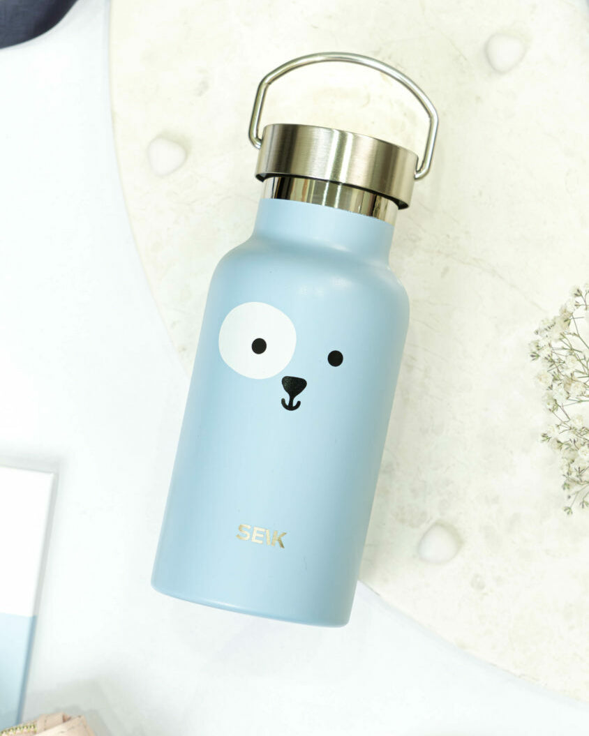 Water Bottle / Thermos – Puppy – Blue 350ml Stainless Steel