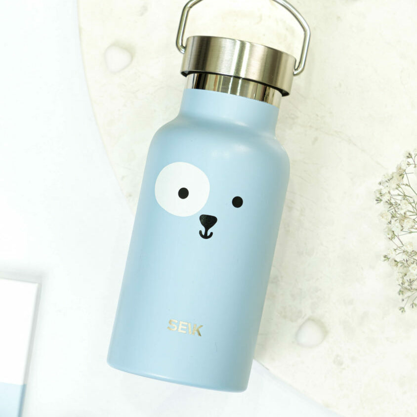 Water Bottle / Thermos – Puppy – Blue 350ml Stainless Steel