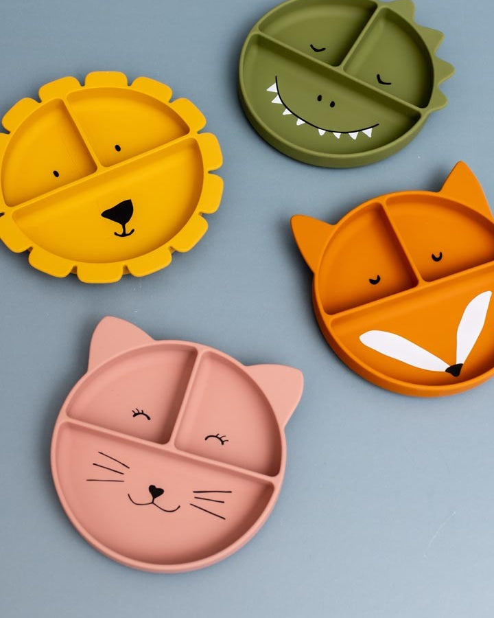 Silicone Divided Suction Plate for Kids - Mrs. Cat