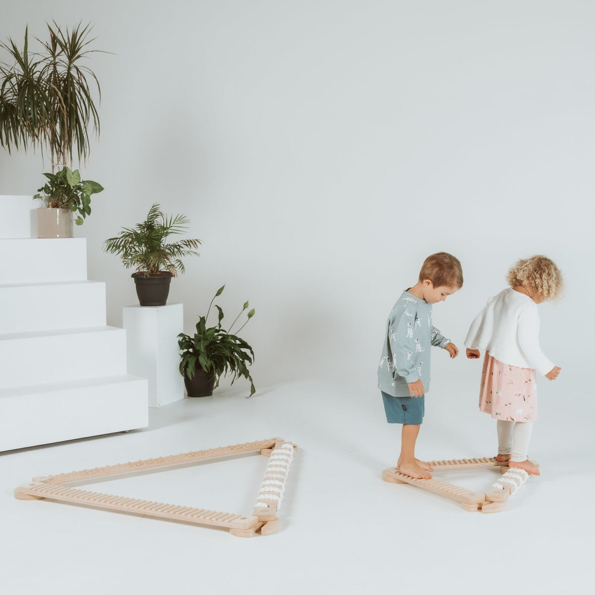 TipiToo® Large Balance Beam 3 Piece Set - White Rope