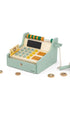Wooden Store Cash Register with Accessories