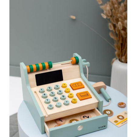 Wooden Store Cash Register with Accessories